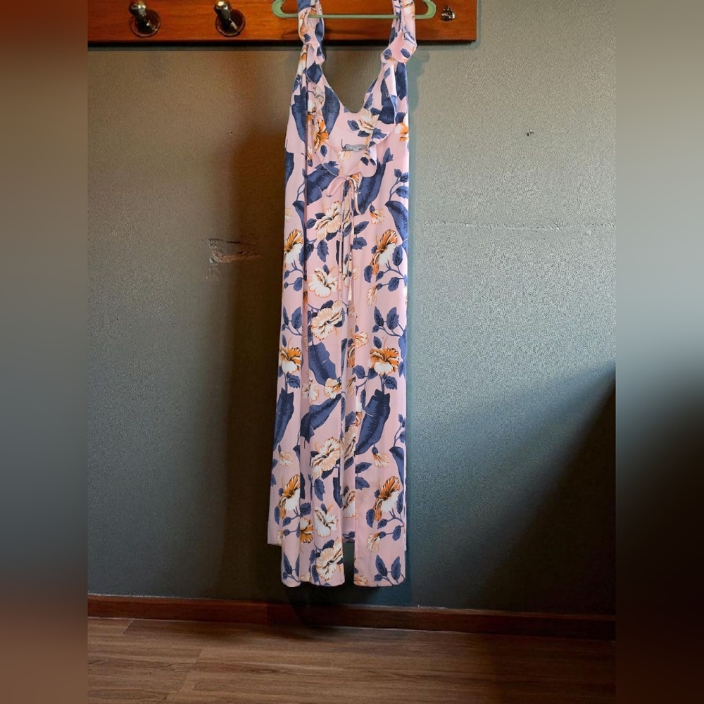 Duster Best, Wrap, Floral, Flutter, Sleeveless, Dress